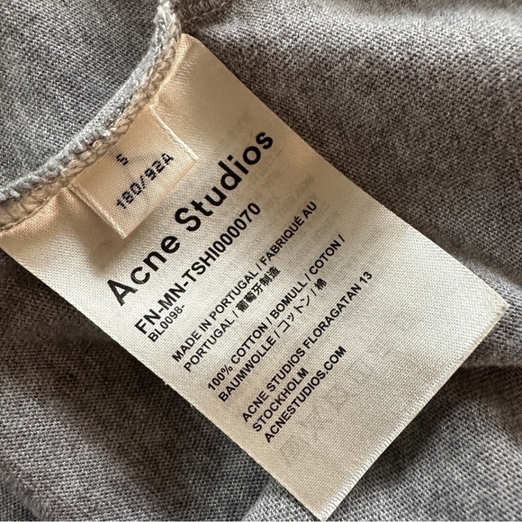 Acne Studios Long Sleeve Evias Half Zip Tee in Grey Melange Mens Size S - Picture 7 of 8